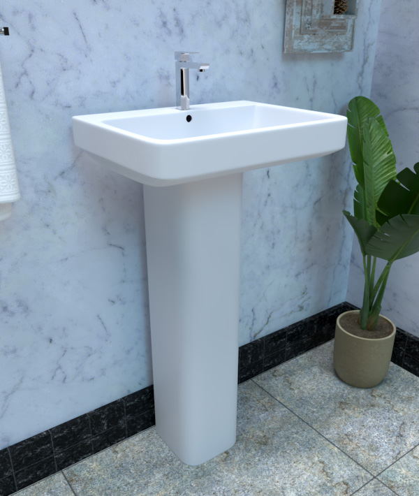 Wash Basin With Full Pedestal
